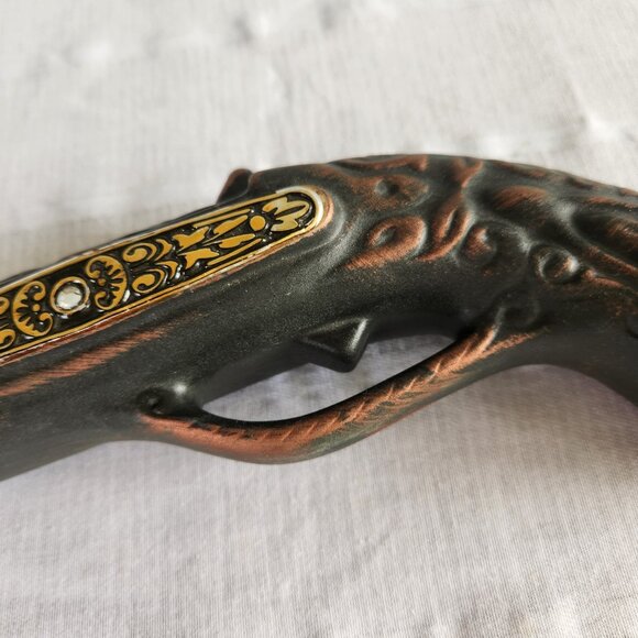 Rare Russian Pistol Decanter – Ornate Vintage Brandy Bottle, Statement Bar Cart - Picture 16 of 16